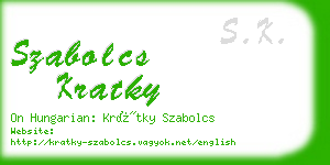 szabolcs kratky business card